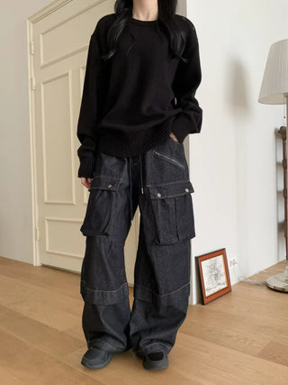 Balloon Cargo Wide Zipper Cut Pants