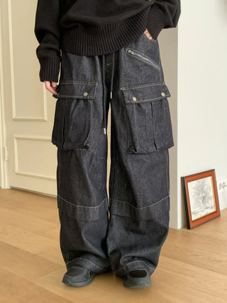 Balloon Cargo Wide Zipper Cut Pants