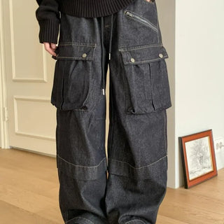 Balloon Cargo Wide Zipper Cut Pants