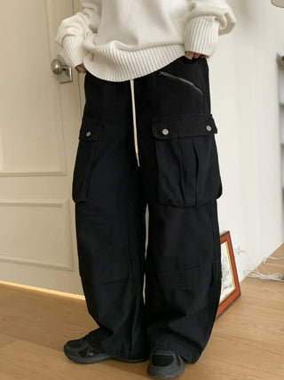 Balloon Cargo Wide Zipper Cut Pants