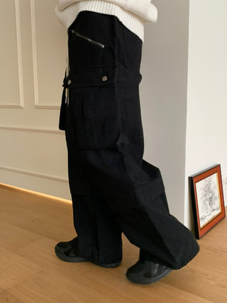 Balloon Cargo Wide Zipper Cut Pants