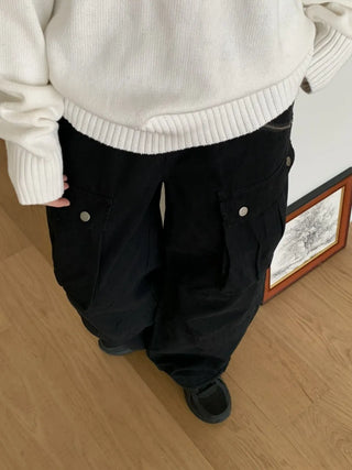 Balloon Cargo Wide Zipper Cut Pants