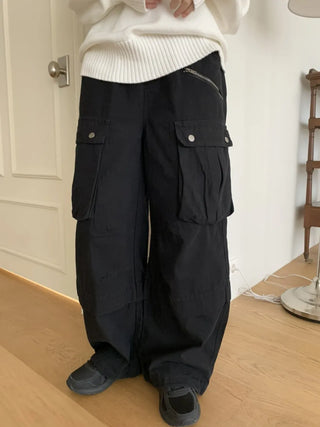 Balloon Cargo Wide Zipper Cut Pants