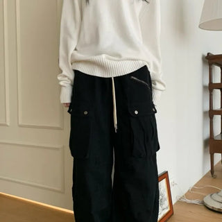 Balloon Cargo Wide Zipper Cut Pants