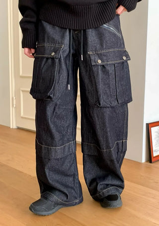Balloon Cargo Wide Zipper Cut Pants
