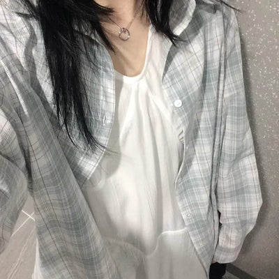 Vintage Corinne Check Boxy Long Sleeve Shirt
