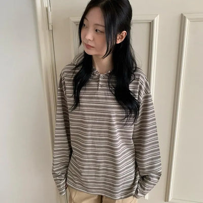 Tio Stripe Color Layer Hoodie