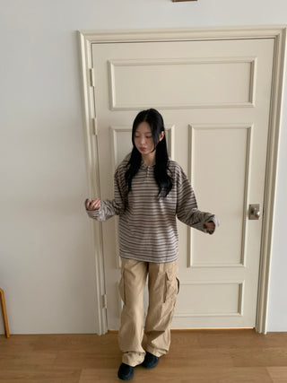 Tio Stripe Color Layer Hoodie