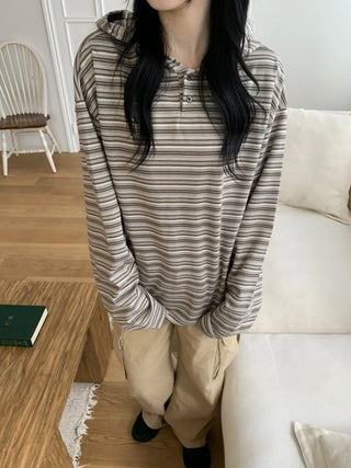 Tio Stripe Color Layer Hoodie