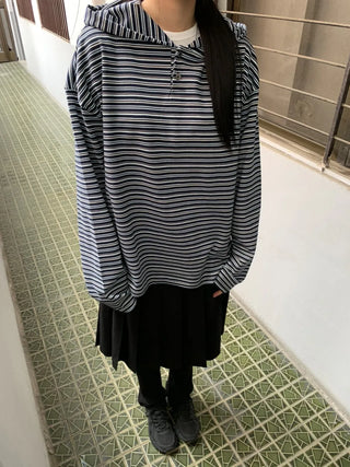 Tio Stripe Color Layer Hoodie