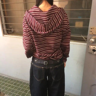 Tio Stripe Color Layer Hoodie