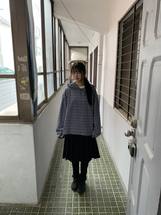 Tio Stripe Color Layer Hoodie