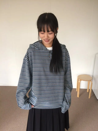 Tio Stripe Color Layer Hoodie