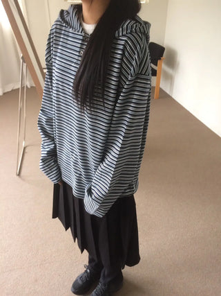 Tio Stripe Color Layer Hoodie