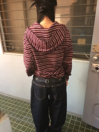 Tio Stripe Color Layer Hoodie