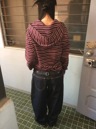 Tio Stripe Color Layer Hoodie