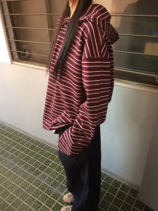 Tio Stripe Color Layer Hoodie