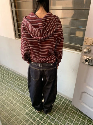 Tio Stripe Color Layer Hoodie