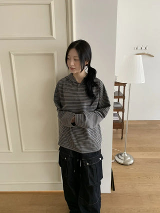 Tio Stripe Color Layer Hoodie