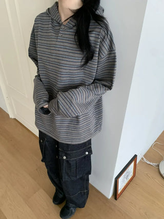 Tio Stripe Color Layer Hoodie