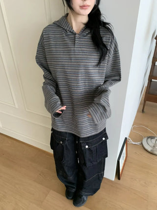 Tio Stripe Color Layer Hoodie
