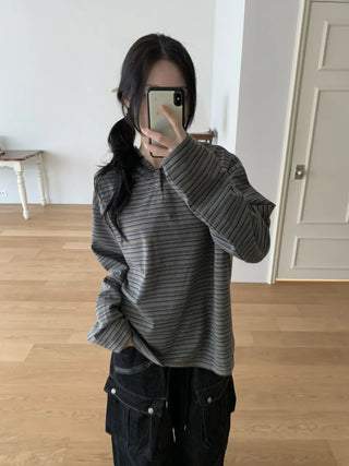 Tio Stripe Color Layer Hoodie