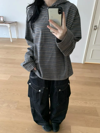 Tio Stripe Color Layer Hoodie