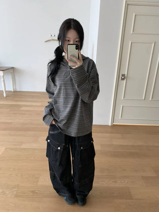 Tio Stripe Color Layer Hoodie