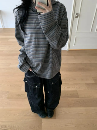 Tio Stripe Color Layer Hoodie