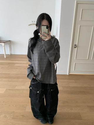 Tio Stripe Color Layer Hoodie