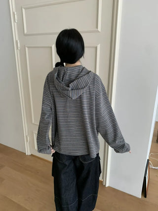 Tio Stripe Color Layer Hoodie