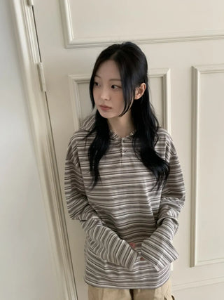 Tio Stripe Color Layer Hoodie