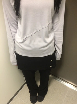 Diagonal Cut Layered Long Sleeve Hoodie