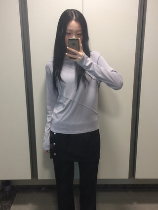 Diagonal Cut Layered Long Sleeve Hoodie
