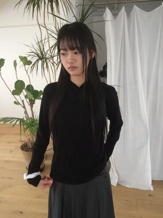 Diagonal Cut Layered Long Sleeve Hoodie