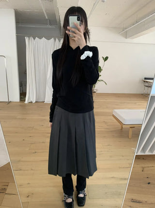 Diagonal Cut Layered Long Sleeve Hoodie