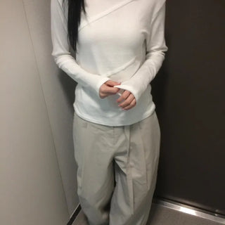 Diagonal Cut Layered Long Sleeve Hoodie