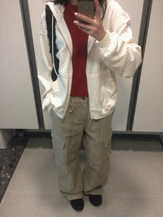 Daily Dot Soft Boxy Oversized Zip-Up Hoodie