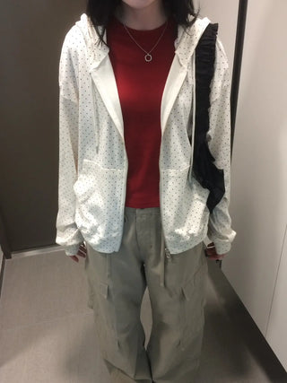 Daily Dot Soft Boxy Oversized Zip-Up Hoodie