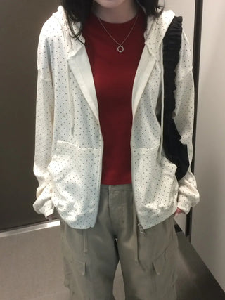 Daily Dot Soft Boxy Oversized Zip-Up Hoodie