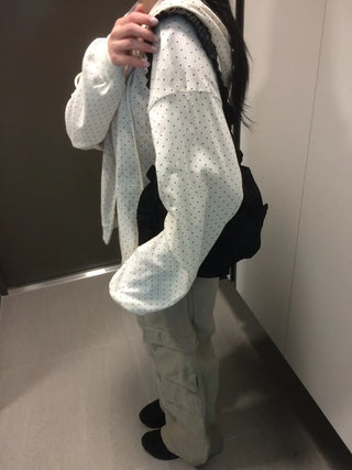 Daily Dot Soft Boxy Oversized Zip-Up Hoodie