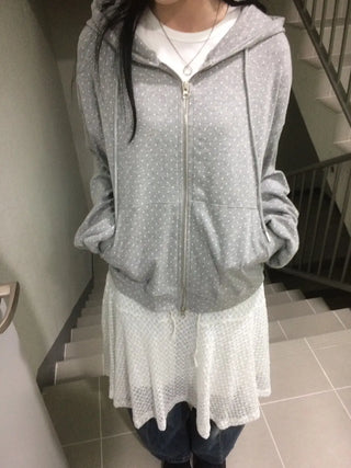 Daily Dot Soft Boxy Oversized Zip-Up Hoodie