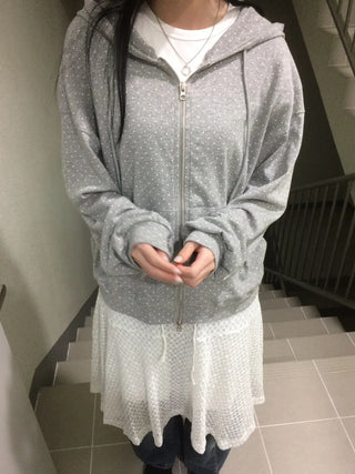 Daily Dot Soft Boxy Oversized Zip-Up Hoodie
