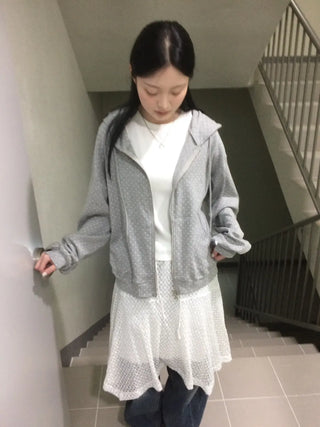 Daily Dot Soft Boxy Oversized Zip-Up Hoodie