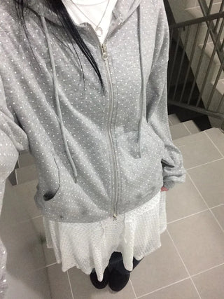 Daily Dot Soft Boxy Oversized Zip-Up Hoodie
