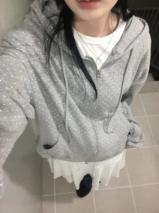 Daily Dot Soft Boxy Oversized Zip-Up Hoodie