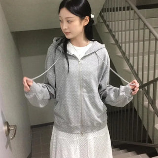 Daily Dot Soft Boxy Oversized Zip-Up Hoodie