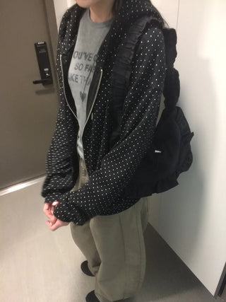 Daily Dot Soft Boxy Oversized Zip-Up Hoodie