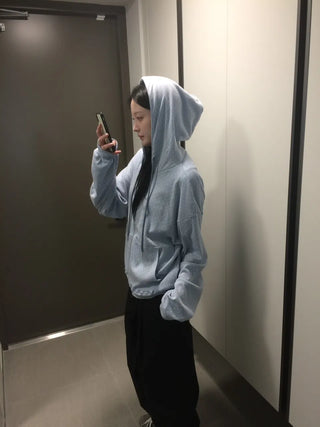 Daily Dot Soft Boxy Oversized Zip-Up Hoodie
