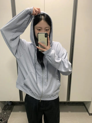 Daily Dot Soft Boxy Oversized Zip-Up Hoodie